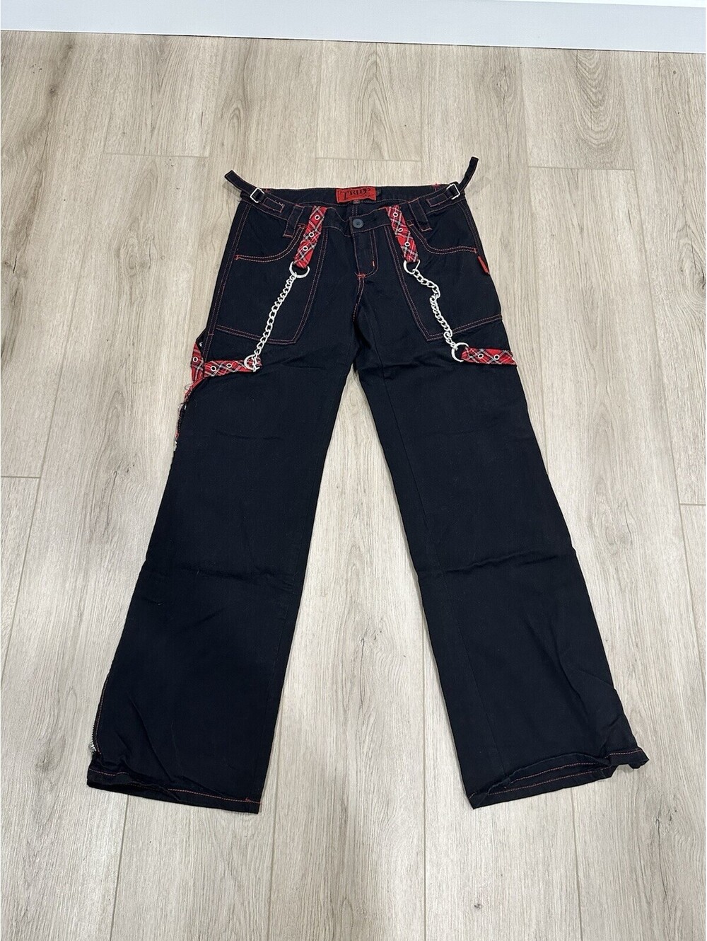 Vintage Tripp NYC Pants Women Size 3 Black Chains Bondage Goth Rave Punk